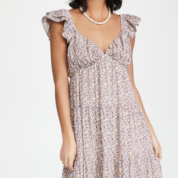 English Factory Dresses & Skirts - English Factory Floral Ruffle Sleeve Maxi Dress